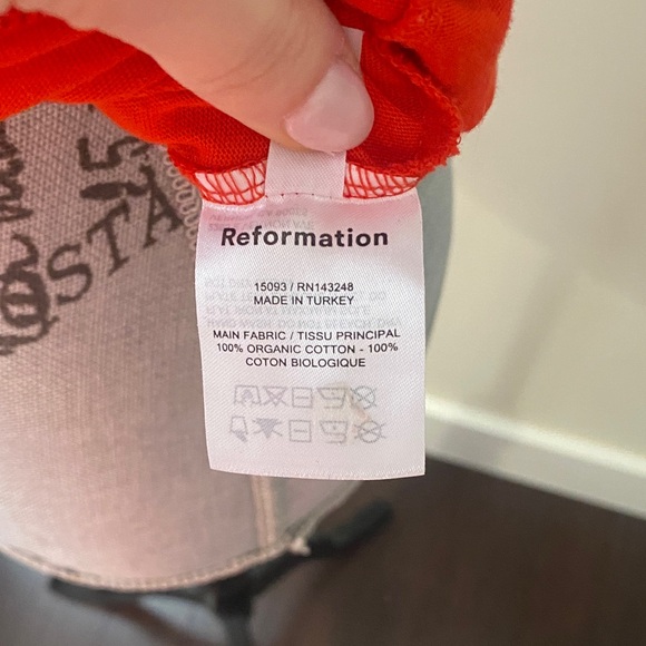 Reformation Bright Red Short Sleeve Tee - Picture 5 of 5